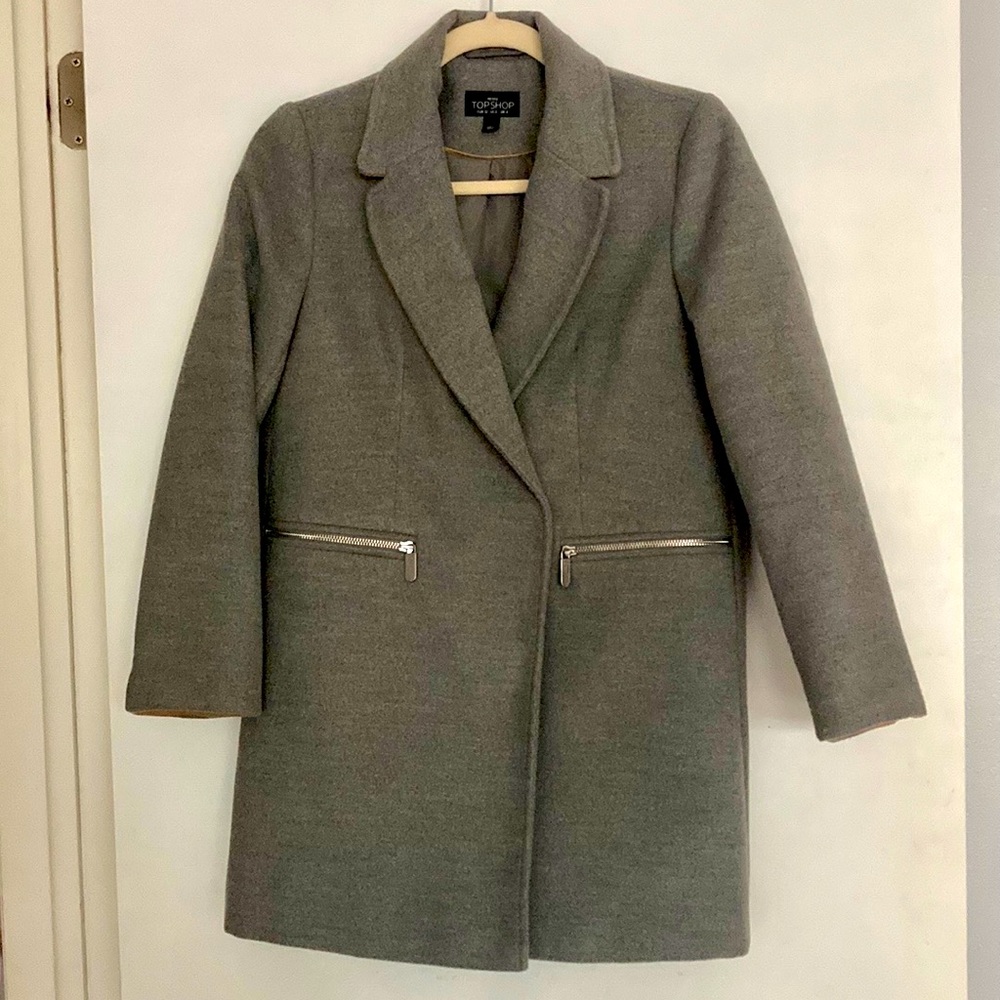 Topshop Gray Wool Coat size 0